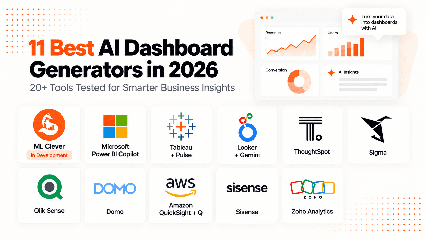 11 Best AI Dashboard Generators in 2026 (20+ Tools Tested)