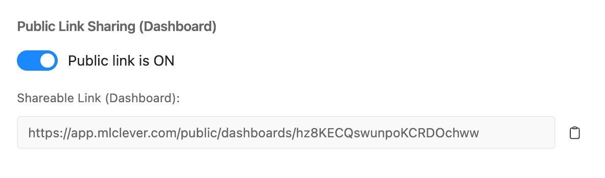 Public link sharing section within the sharing modal