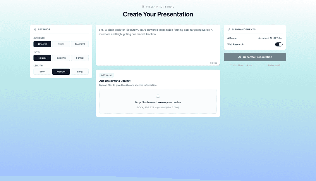 AI Generating a Presentation
