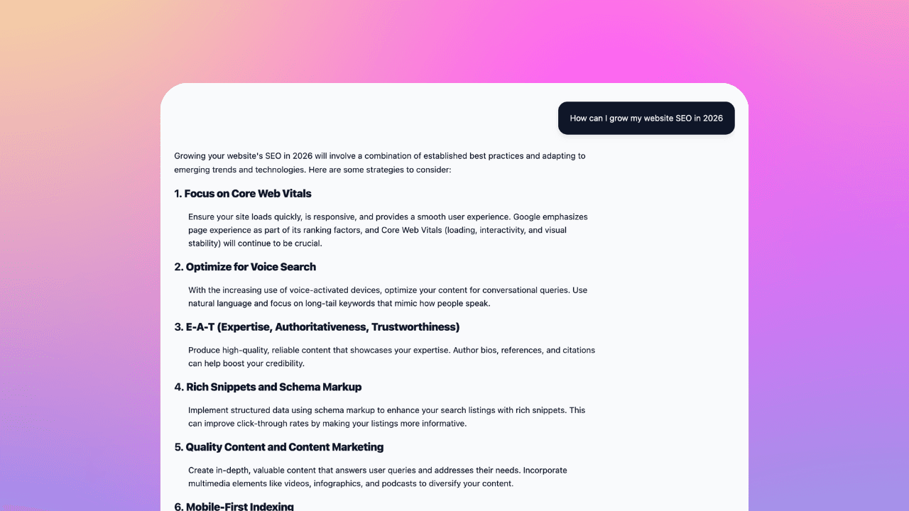 AI chat with cited answers