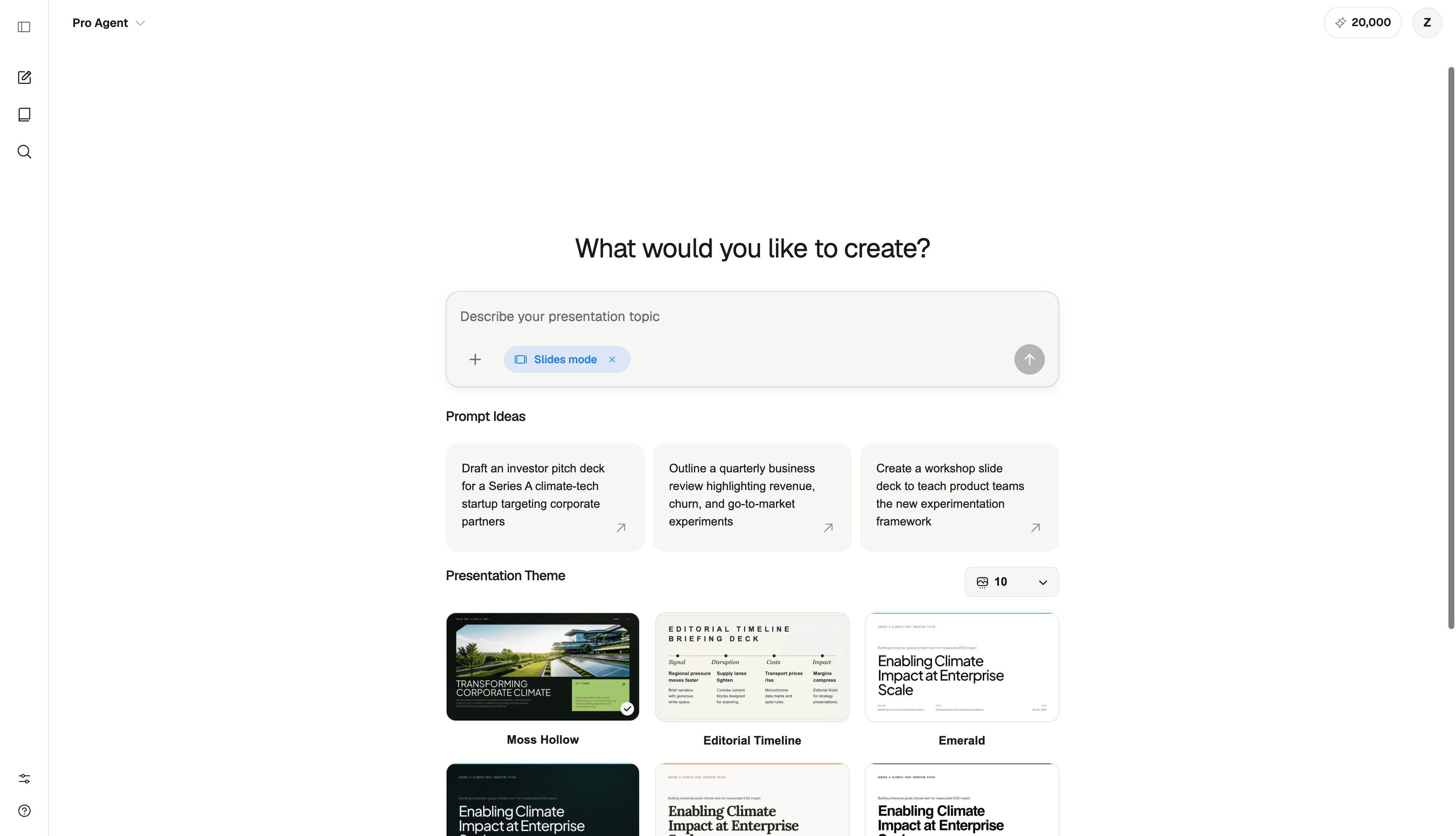 ML Clever AI presentation prompt interface