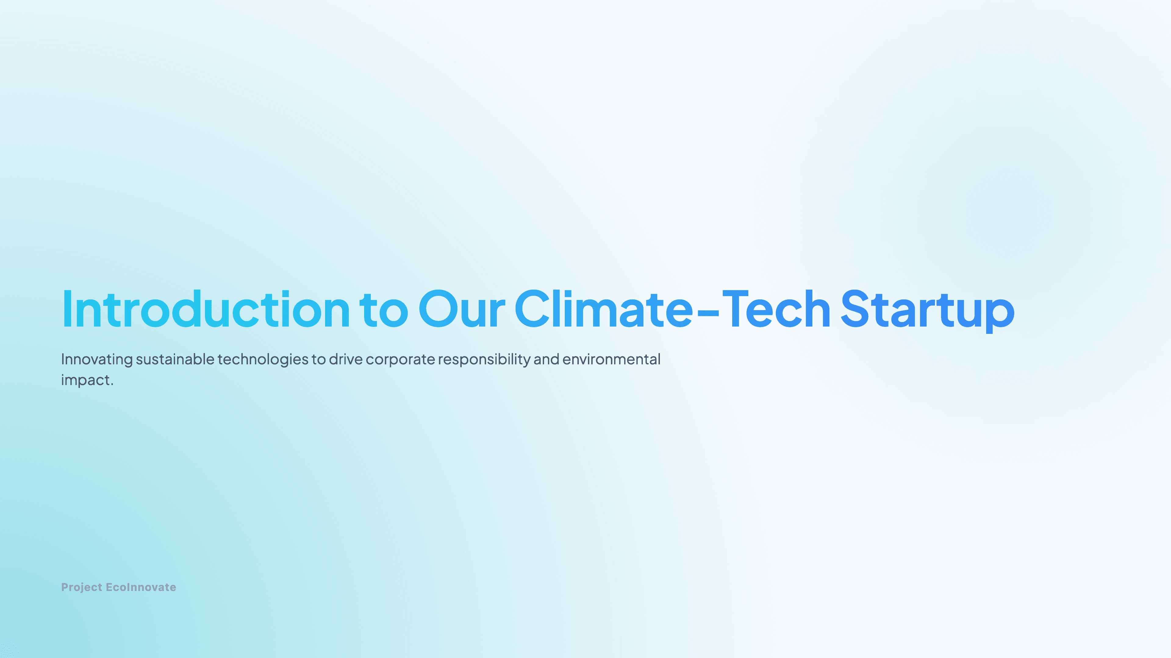 Climate-Tech Startup Introduction Deck preview