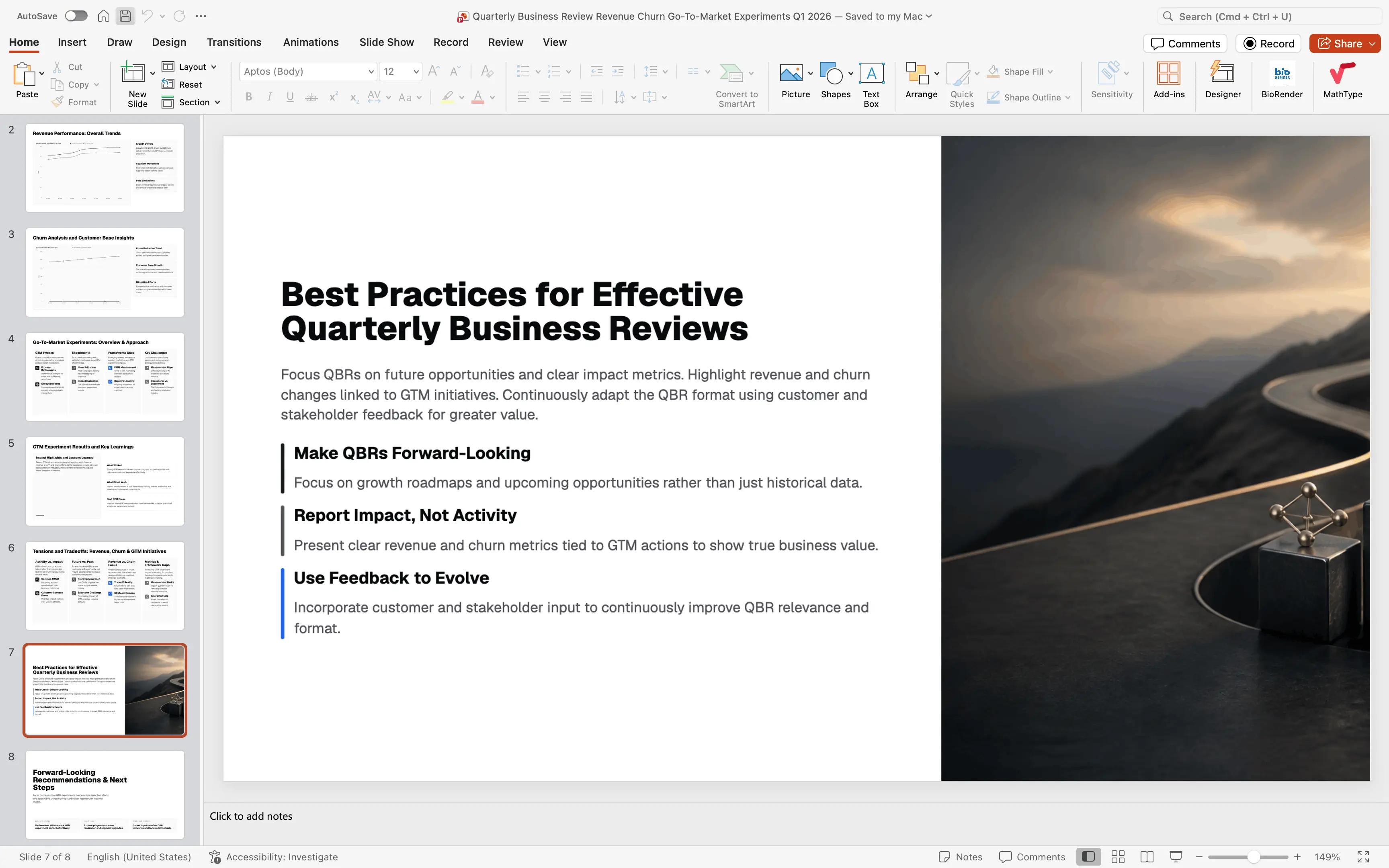 AI-generated presentation opened as a PPTX file in PowerPoint