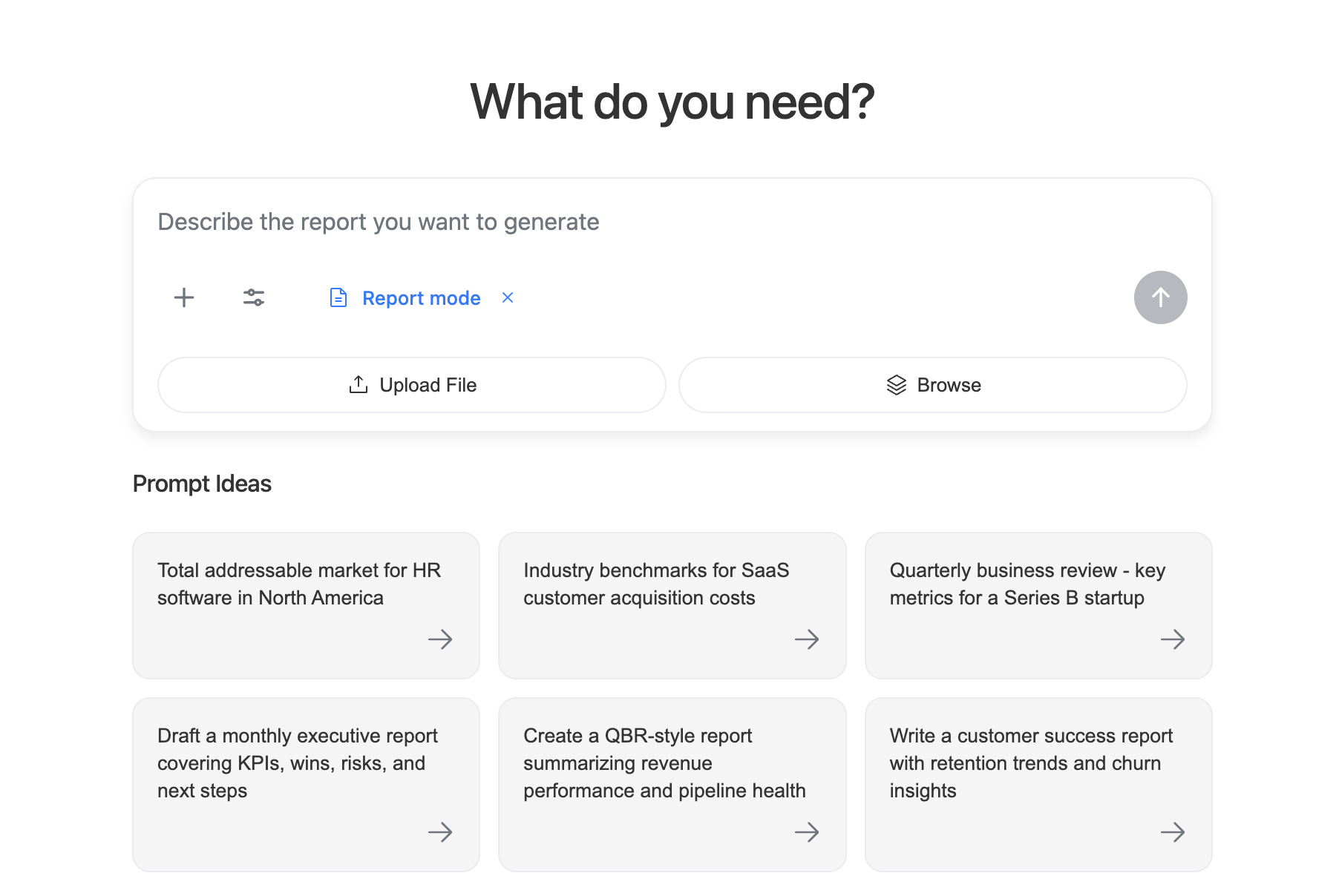 ML Clever report prompt interface