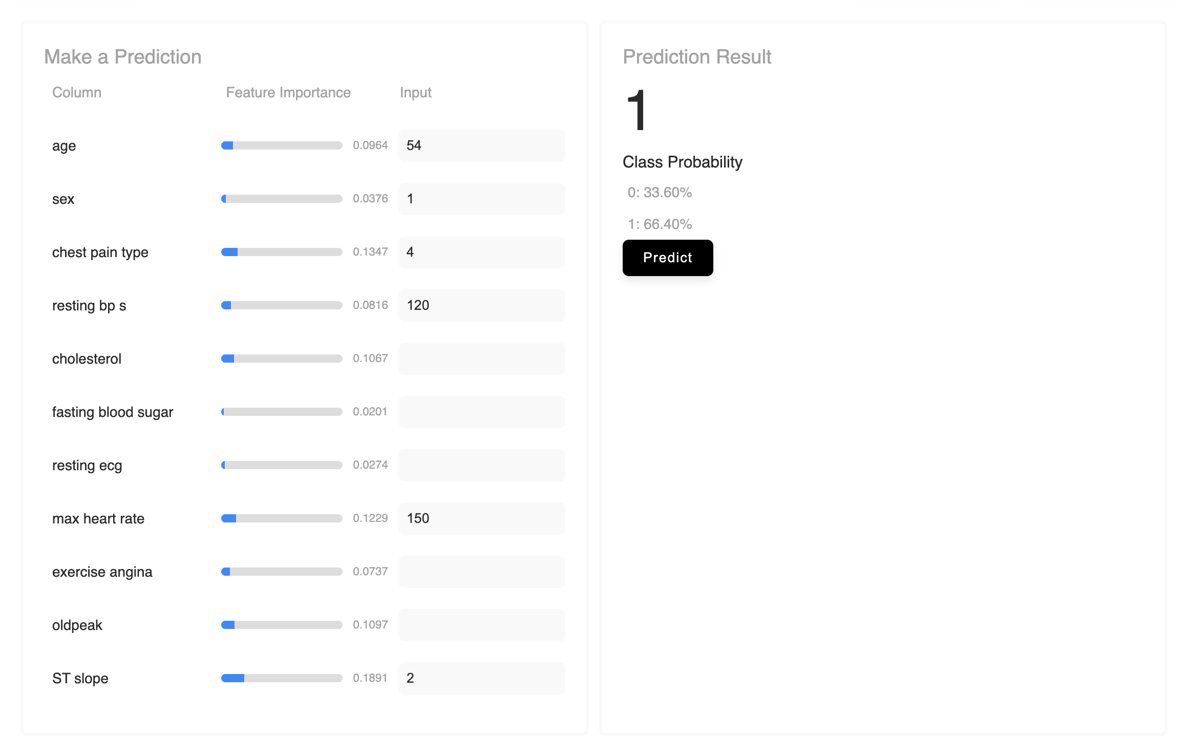 Prediction Interface